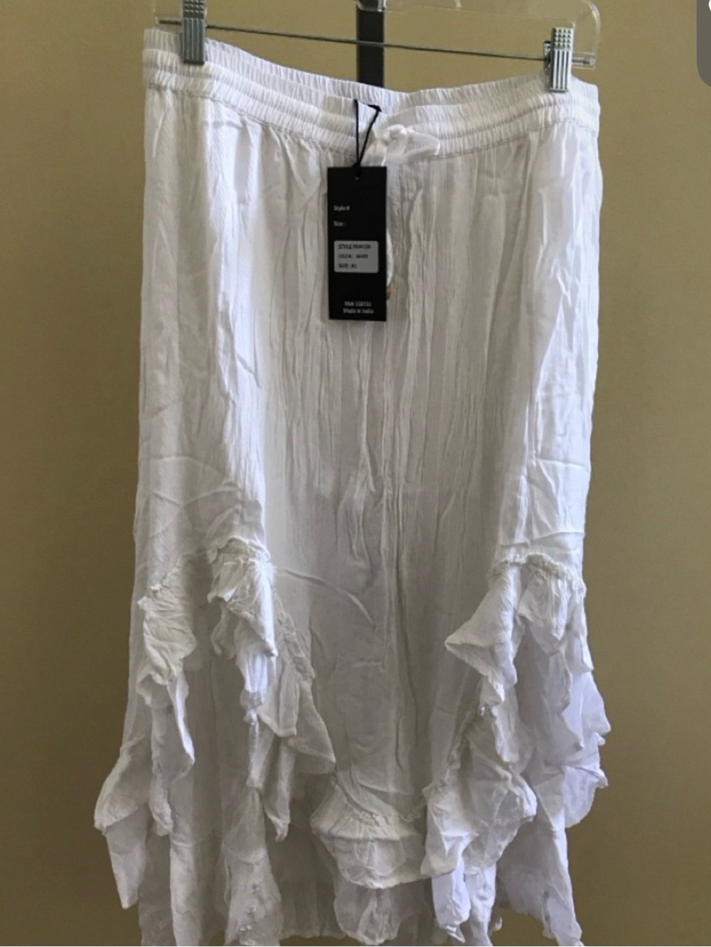 POL White Ruffled Maxi Skirt